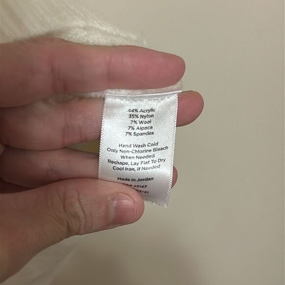 Talbots Women's Ivory Cable Cardigan Sweater ~wool, alpaca, etc - Picture 4 of 4